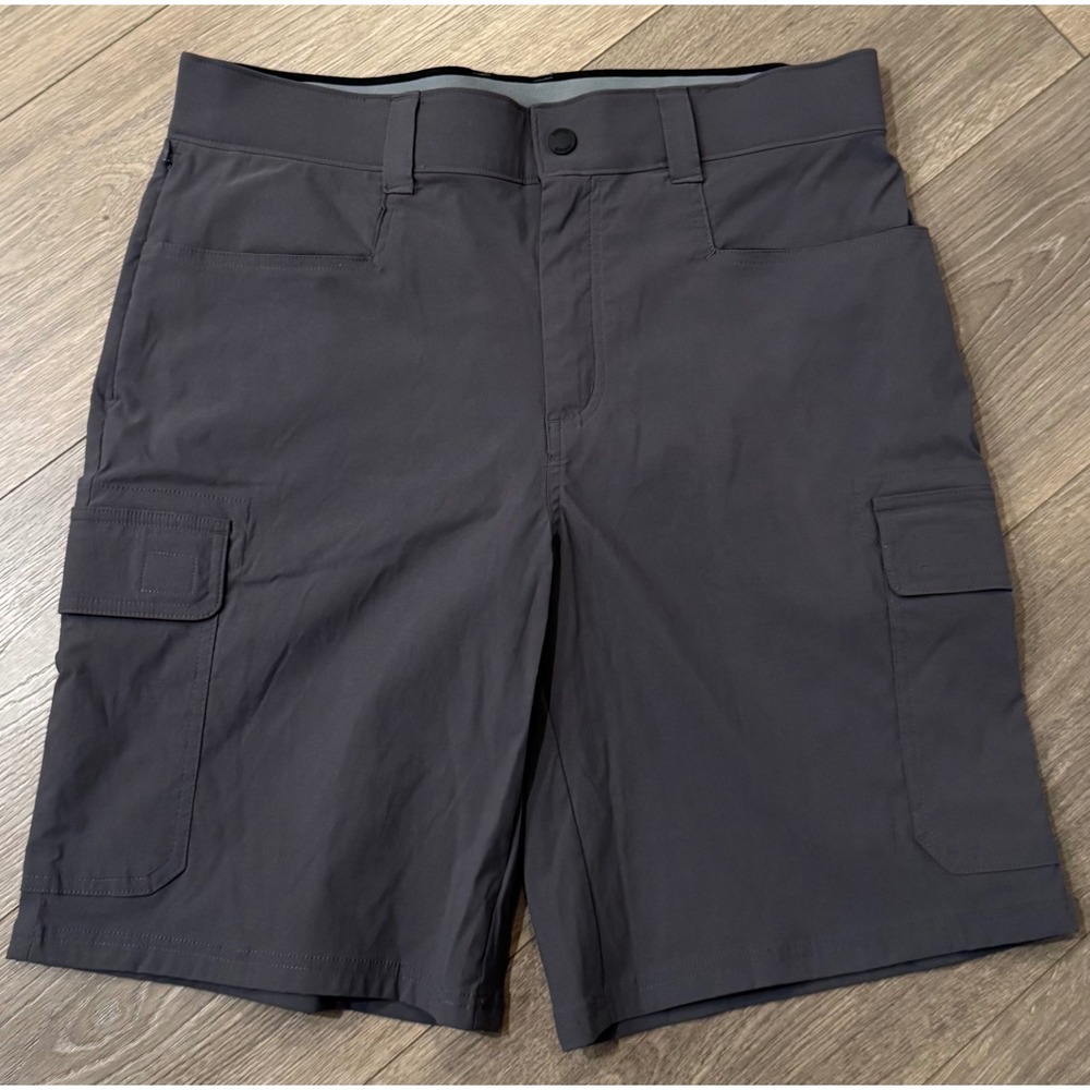 Orvis Mens Cargo Shorts Dark Grey Stretch Outdoor Hiking Size 32 9 Inch Inseam